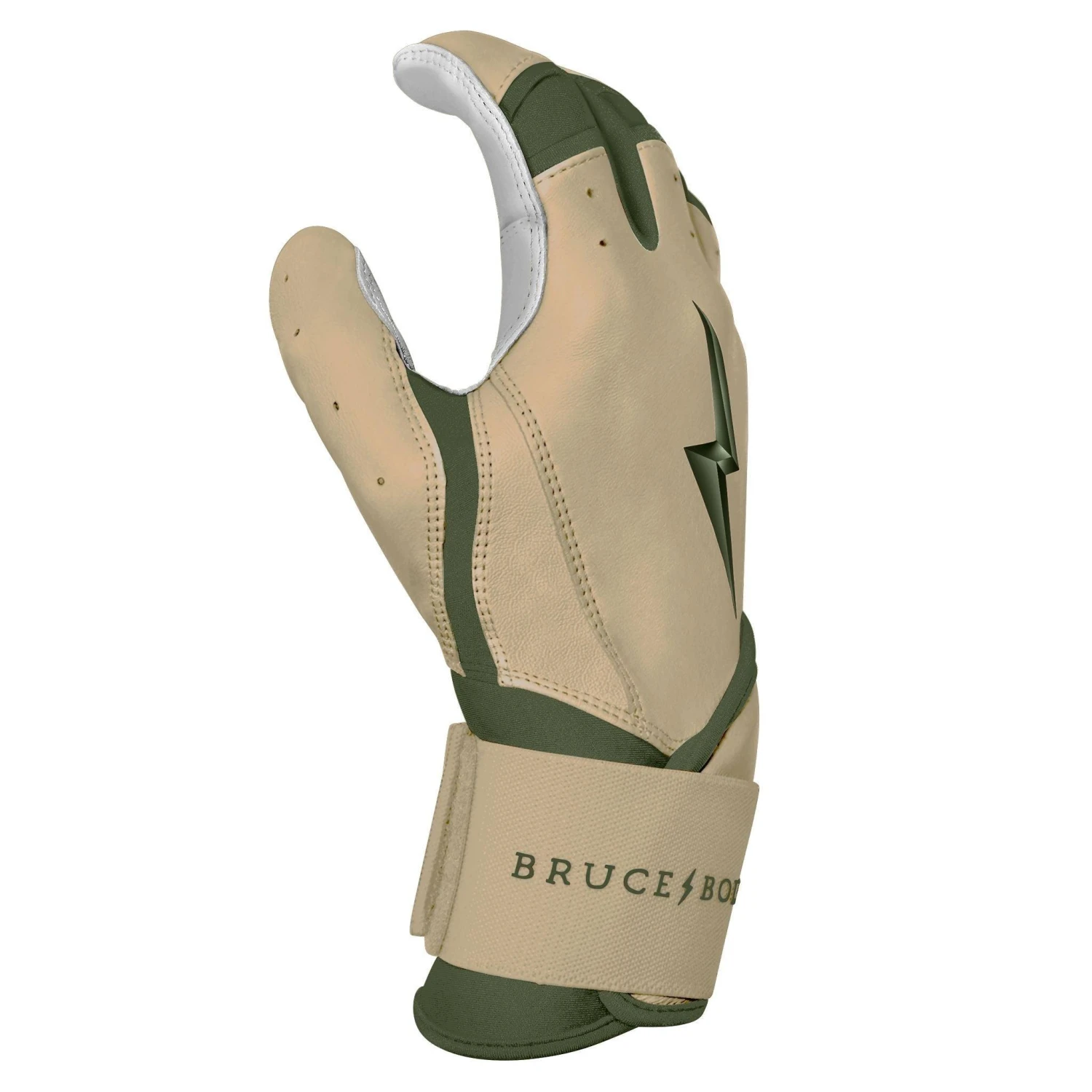 Bruce Bolt Premium Pro Military Series Long Cuff Batting Gloves: Beige - Image 5