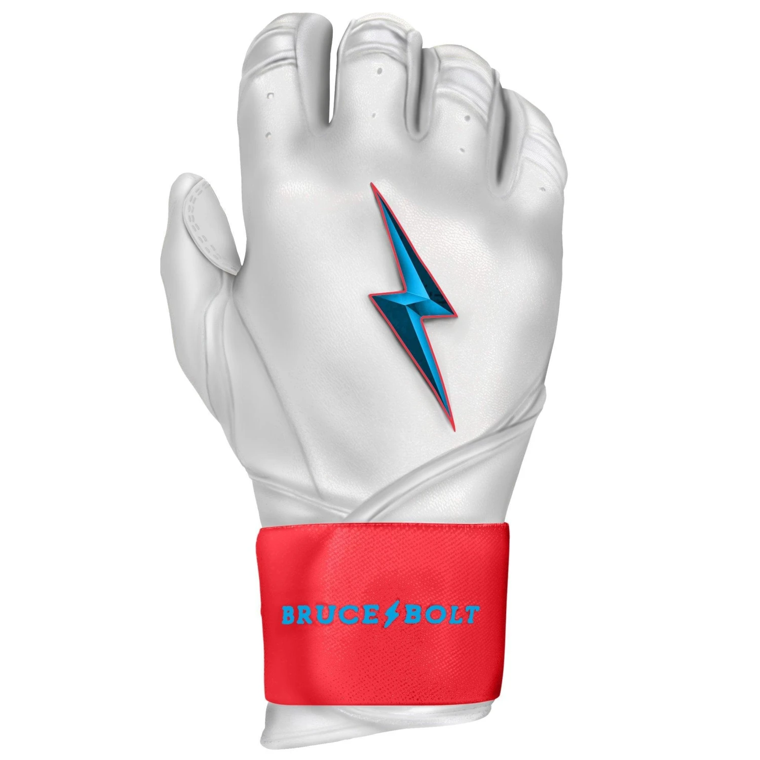 Bruce Bolt PREMIUM PRO BRINSON Series Long Cuff Batting Gloves: White - Image 4