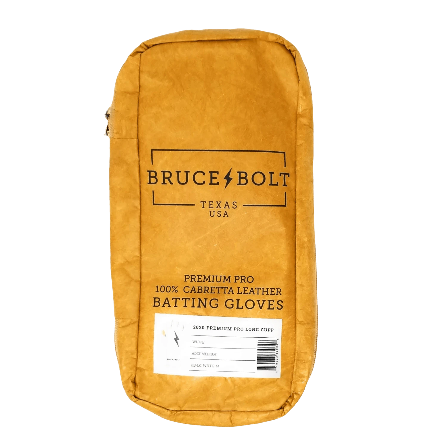 Bruce Bolt PREMIUM PRO Long Cuff Batting Gloves: White - Image 3