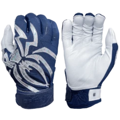2022 Spiderz PRIZM Batting Gloves: Navy Blue/Silver