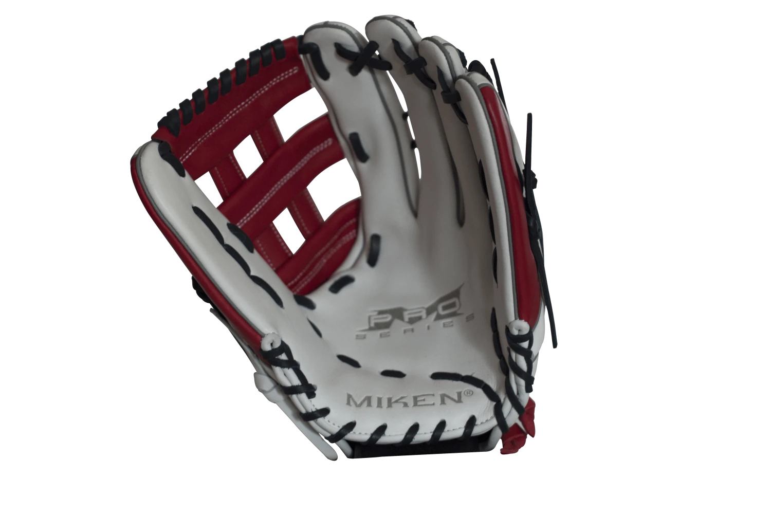 Miken Pro Series 14″ Slow Pitch Fielding Glove – White/Scarlet/Navy: PRO140WSN - Image 4