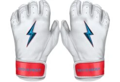 Bruce Bolt PREMIUM PRO BRINSON Series Short Cuff Batting Gloves: White