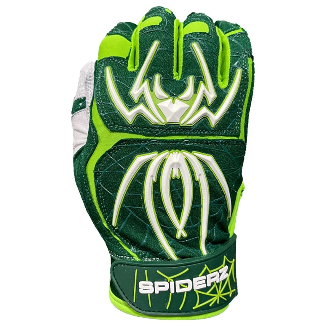 2023 Spiderz Ltd Ed "Lucky" ENDITE Batting Gloves: Dark Green/Kelly Green/White - Image 2