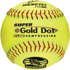 Worth 12" Super Gold Dot WSL Slowpitch Softballs (Dozen): YS44WSLS