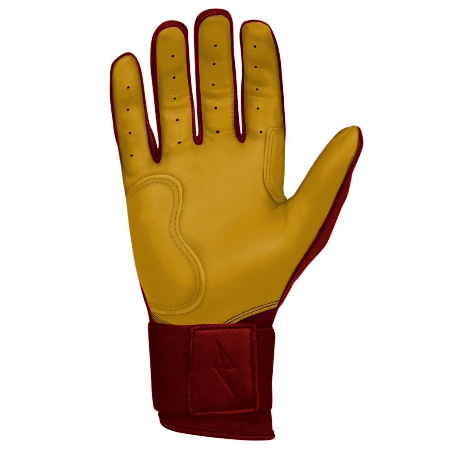 Bruce Bolt PREMIUM PRO Long Cuff Batting Gloves: Maroon - Image 6